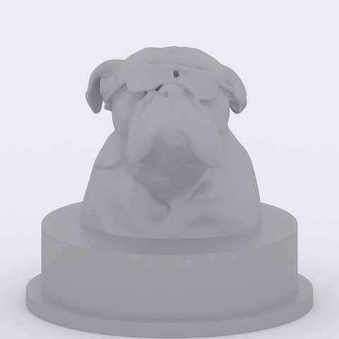 Pet bust, Bust on a name plinth style, shown on Bonkers