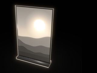 3D preview of the Photo panel, lit from behind