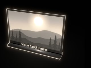 3D preview of the Memorial frame with words, lit from behind