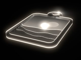 3D preview of the Keychain, lit from behind