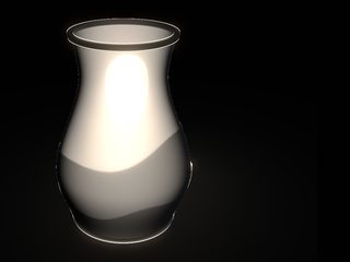 3D preview of the Vase lamp, lit from behind