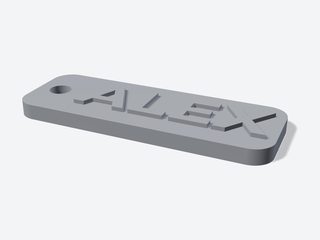3D preview of the Name keychain