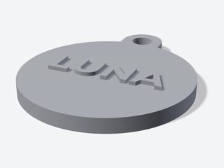 3D preview of the Round pet tag