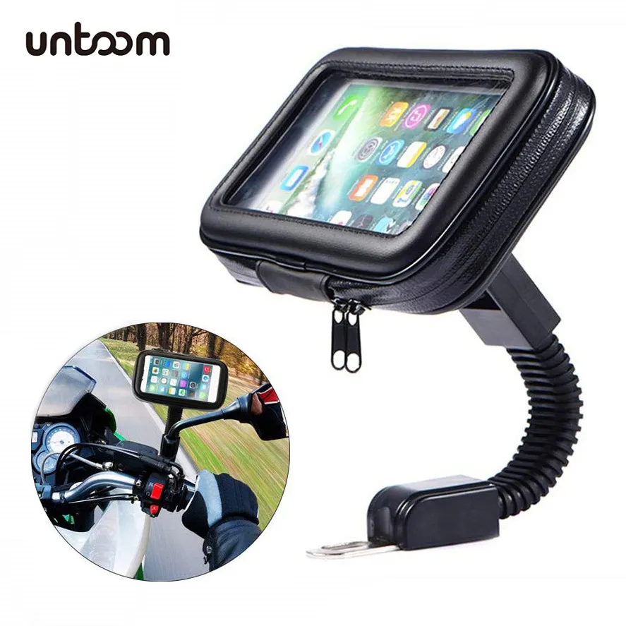 Waterproof Motorcycle Phone Mount for Rearview Mirror