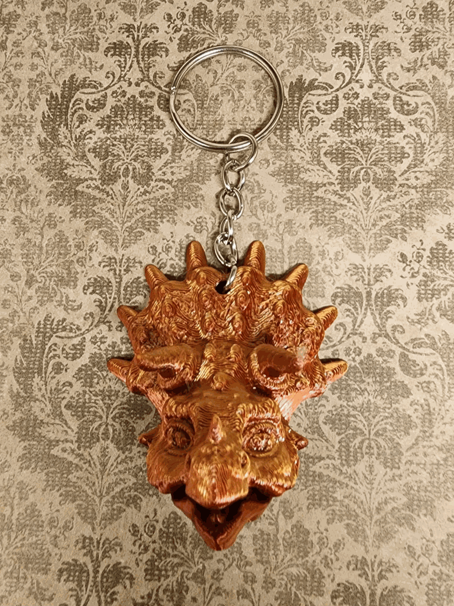 Triceratops Keychain
