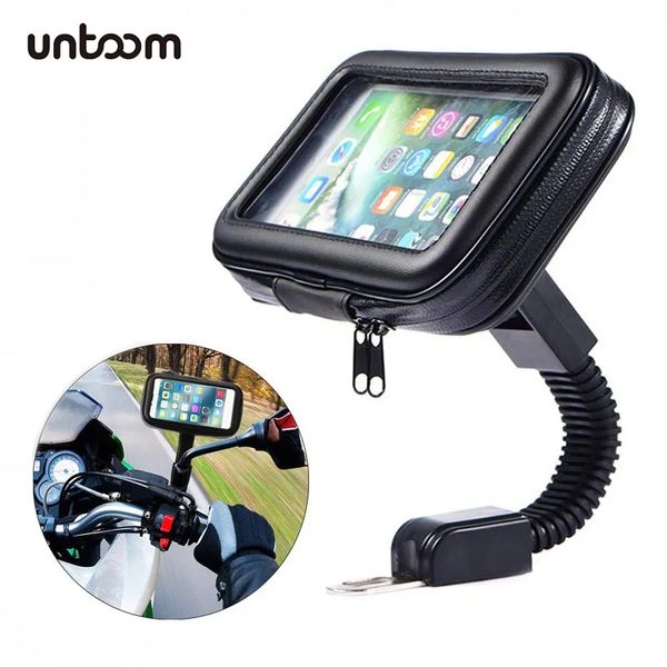 Waterproof Motorcycle Phone Mount for Rearview Mirror